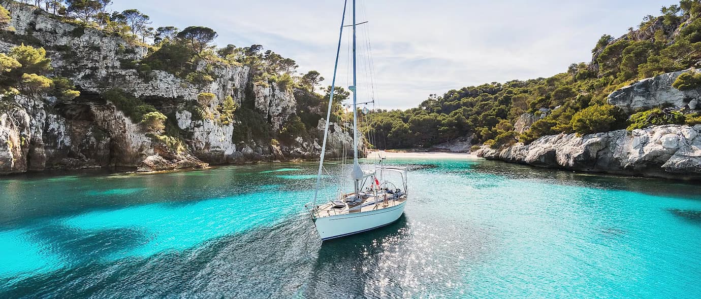At anchor in the shelter of a cove, taking our time